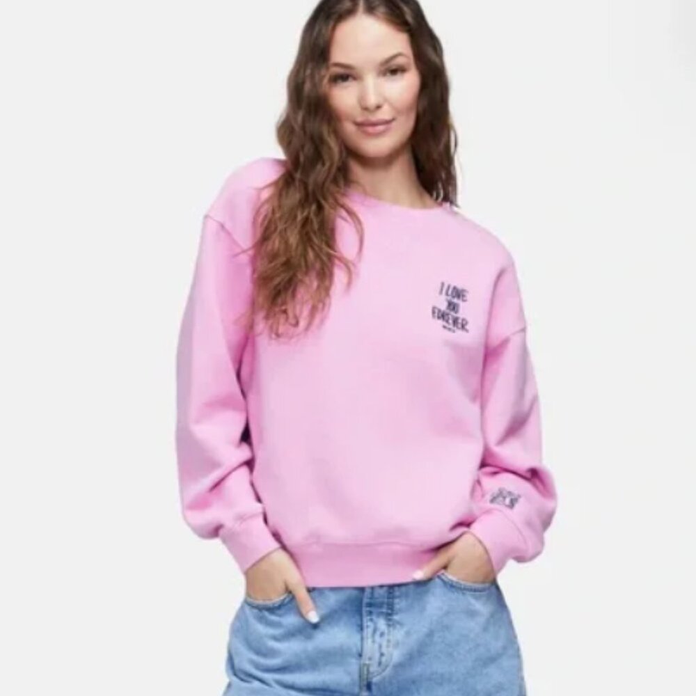 WILDFOX - Double cody Tiger Sweatshirt in Fushia sz Large